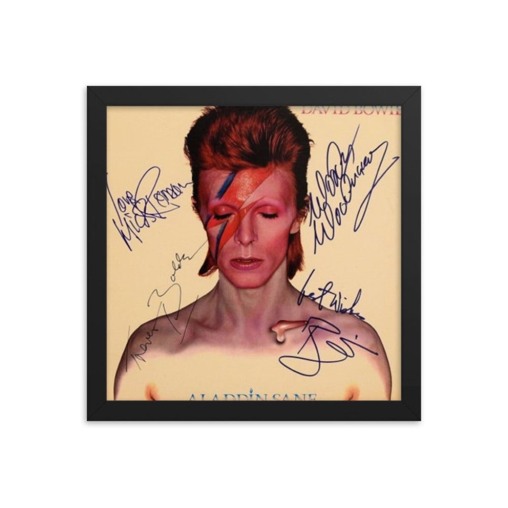 David Bowie signed "Aladdin Sane" album Cover Reprint 12x12